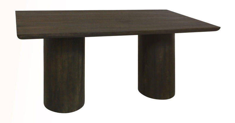 72" Solid Wood Double Pedestal Base Dining Table - Dark Brown