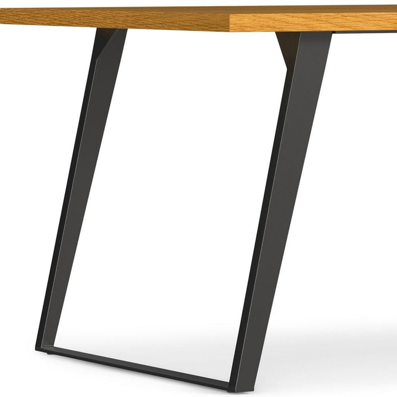 Wood Iron Frame Base Dining Table - Oak / Gray