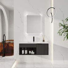 Load image into Gallery viewer, Wall Mounted Floating Bathroom Vanity With Open Shelf &amp; Soft Close Door
