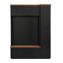 Load image into Gallery viewer, Entryway Hall Tree With Storage Bench, Coat Rack Shoe Bench With Cabinets
