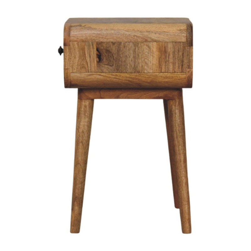 19" Solid Wood Square One Drawer Nightstand - Beige