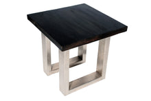Load image into Gallery viewer, Solid Wood And Iron Square End Table - Silver And Antique Brown
