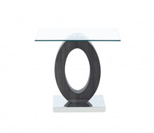 Load image into Gallery viewer, Glass Oval End Table - White, Gray And Clear
