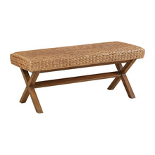 Load image into Gallery viewer, The Bench With Water Hyacinth Seat And Mahogany Base - Brown
