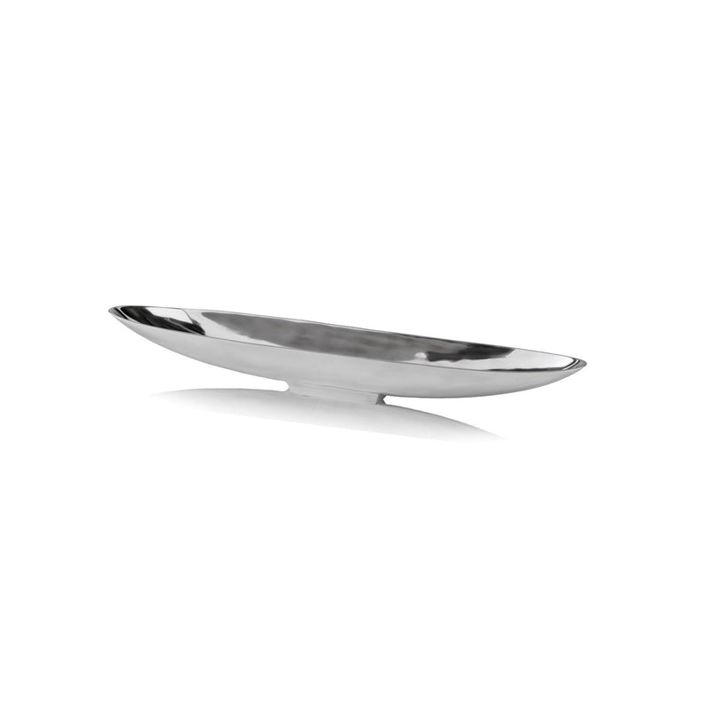 32" Contempo Shiny Long Boat Tray - Silver