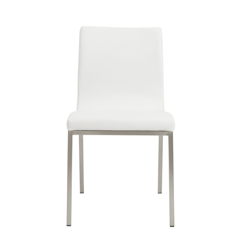 Minimalist Faux Leather Chairs (Set of 2) - White
