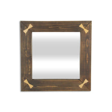 Load image into Gallery viewer, 22" Square Accent Mirror With Bows - Gold / Brown
