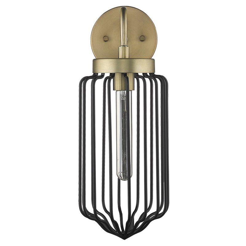 Metal Cage Wall Sconce - Gold / Black
