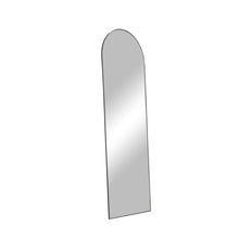 Load image into Gallery viewer, Aluminum Arch Freestanding Ornate Thin Framed Accent Mirror - Black
