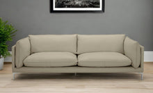 Load image into Gallery viewer, Top Grain Leather Sofa With Silver Legs - Taupe
