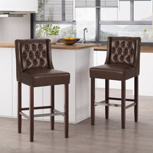 Load image into Gallery viewer, Solstara - Upholstered Dining Barstool With Button Tufted And Wing Back
