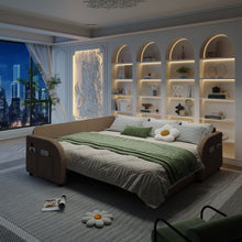Load image into Gallery viewer, L-Shaped Couch With Pull-Out Bed, Oversize Convertible Sleeper Sofa With Side Pocket &amp; USB Port
