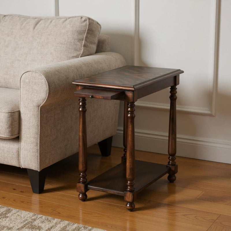 24" End Table With Shelf - Wood Brown