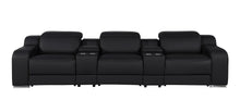 Load image into Gallery viewer, 129" Italian Leather Reclining USB Sofa - Black
