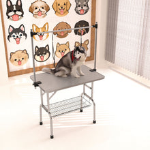 Load image into Gallery viewer, Folding Dog Pet Grooming Table Stainless Steel Frame Rubber Mat On Board With Adjustable Arm And Clamps Pet Dog Cat Grooming Table
