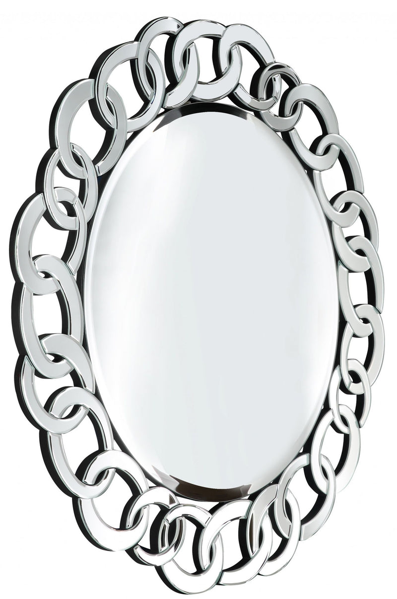 39" Round Glass Framed Accent Mirror - Clear