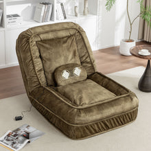 Load image into Gallery viewer, Upholstered Human Dog Bed And Pets, Bean Bag Floor Sofa With Massage Pillow, 5 Adjustable Positions &amp; 2 Soft Pillows

