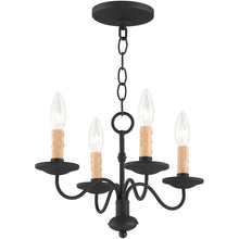 Load image into Gallery viewer, 9" Four Light Dimmable Chandelier With Shades - Black
