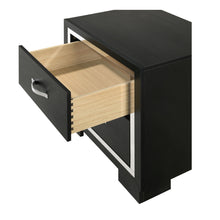 Load image into Gallery viewer, 2 Drawer Bedroom Nightstand With Handles - Black
