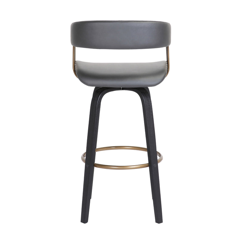 Faux Leather Swivel Counter Height Bar Chair - Gray And Black