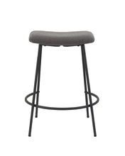 Load image into Gallery viewer, Faux Sherpa And Metal Backless Counter Height Bar Chairs (Set of 2) - Gray And Black
