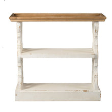 Load image into Gallery viewer, Distressed Wood Shelf Tray, French Country Console Table - Brown / Antique White
