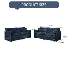 Load image into Gallery viewer, Modern Chenille Oversized Deep Seat Luxury 2 Piece Sofa Set With 4 Pillows
