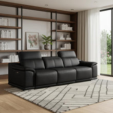 Load image into Gallery viewer, Leather Reclining USB Sofa - Black
