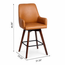 Load image into Gallery viewer, Upholstered Barrel Chair With Curved Backrest - Antique Brown
