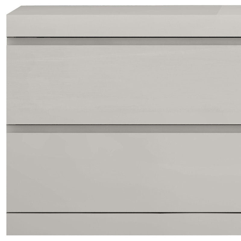 Modern Woodgrain Finish 2 Drawer Nightstand - Gray