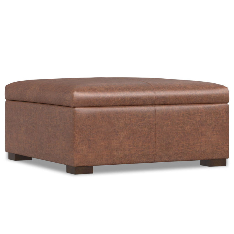 Storage Upholstery Ottoman - Walnut / Brown