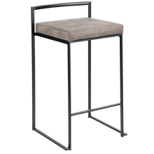 Load image into Gallery viewer, Fuji - Contemporary Stackable Counter Stool (Set of 2) - Black / Stone
