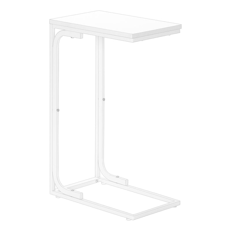 Laminate And Iron End Table - White