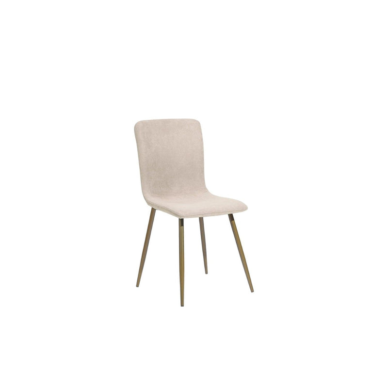 Upholstered Fabric Dining Side Chairs (Set of 4) - Beige / Gold