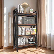 Load image into Gallery viewer, Bakers Rack Storage Shelves 4 Level Mental And Wooden Kitchen Shelves, Kitchen Organizers And Storage, For Garage, Pantry, Bathroom, Closet - Black / Black Brown

