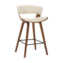 Load image into Gallery viewer, 27" Iron Low Back Counter Height Bar Chair - Cream And Brown
