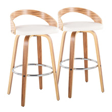 Load image into Gallery viewer, Grotto - Contemporary Fixed Height Barstool With Swivel With Round Footrest (Set of 2)
