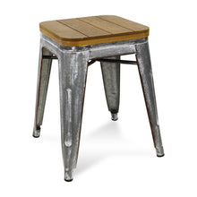 Load image into Gallery viewer, 18" Industrial Wood Steel Backless Bar Chair - Gray
