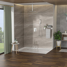 Load image into Gallery viewer, Modern Dual Shower Head System With 16" Ceiling Mount Finish, Stainless Steel And Brass
