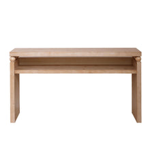 Load image into Gallery viewer, Modern Rustic Console Table, Wood Entryway Table With Shelf &amp; Decorative Bead Detail - Natural
