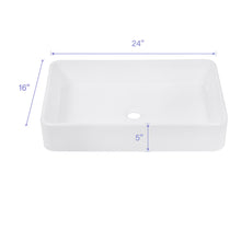 Load image into Gallery viewer, Modern European Design Ceramic Rectangular Vessel Bathroom Sink
