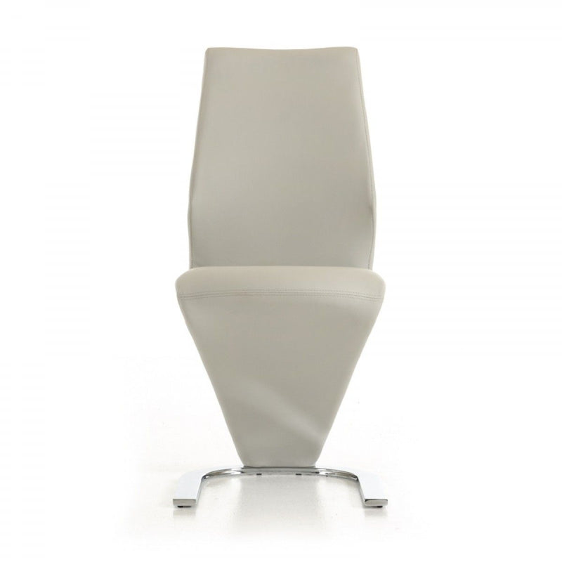 Faux Leather Modern Dining Chairs (Set of 2) - Light Gray