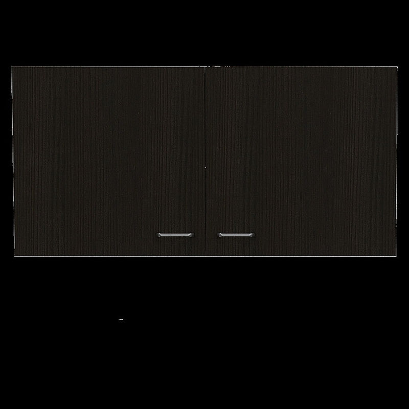 Wood Wall Mounted Accent Cabinet With Two Doors - Black / White