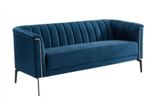 Load image into Gallery viewer, Sofa With Silver Legs - Blue
