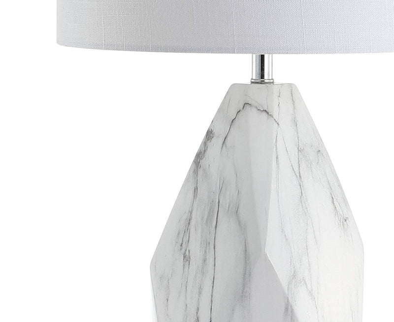 26" Novelty Table Lamp With Drum Shade - White