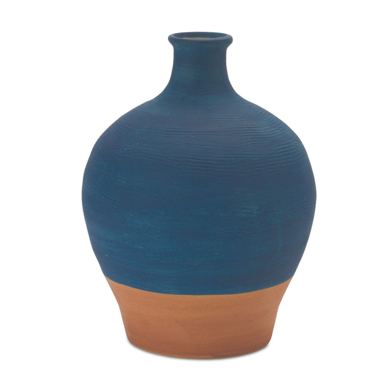 Round Urn (632642) - Blue / Terra Cotta