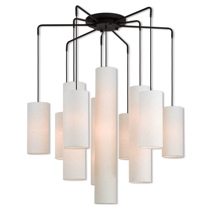 43" Multi Light Dimmable Chandelier With Shades - Bronze