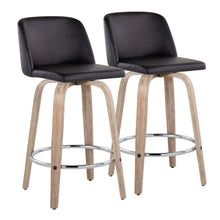 Load image into Gallery viewer, Toriano - Modern Design Fixed Height Counter Stool With Swivel With Round Footrest (Set of 2)
