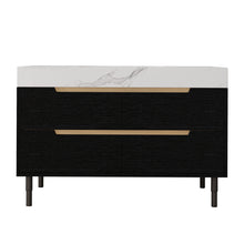 Load image into Gallery viewer, Bathroom Vanity With Undermount Sink, 4 Drawers Storage, Free Standing / Wall Mounted - Black / White
