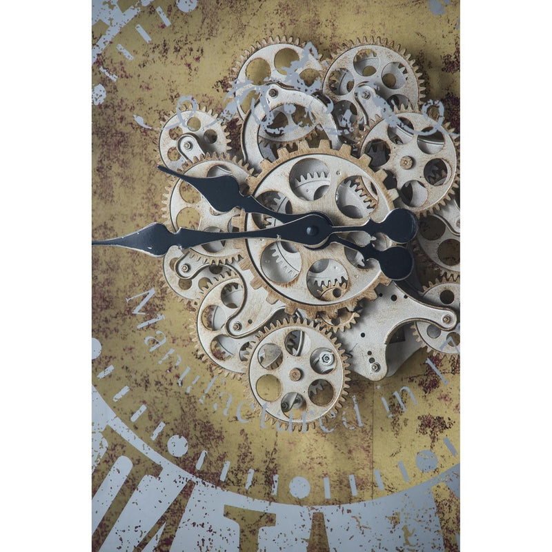Antique Style Square Wall Clock - Silver / Gold